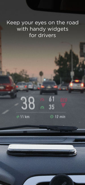 HUDMAP 小工具Widgets — 具有未来感的驾驶信息HUD平视显示应用