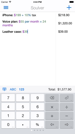 Soulver - the notepad calculator